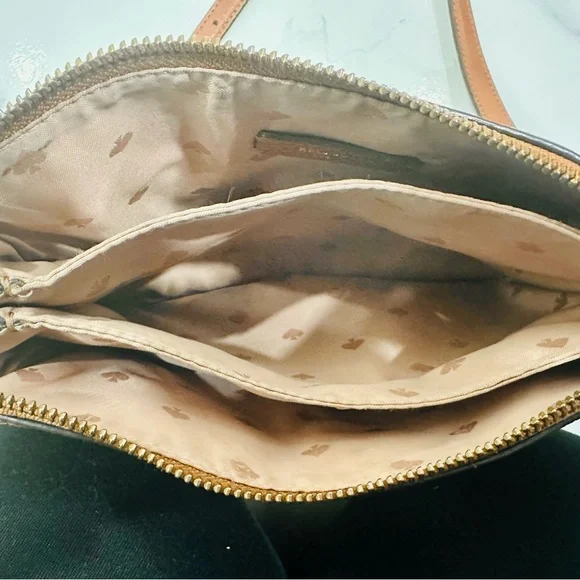KATE SPADE Leila Triple Gusset Crossbody Pebbled Leather Brown Shoulder Bag - Picture 5 of 11